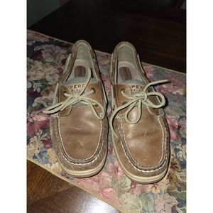 Sperry Top Sider Womens Bluefish Boat Shoes Tan & Brown Leather Size 8M